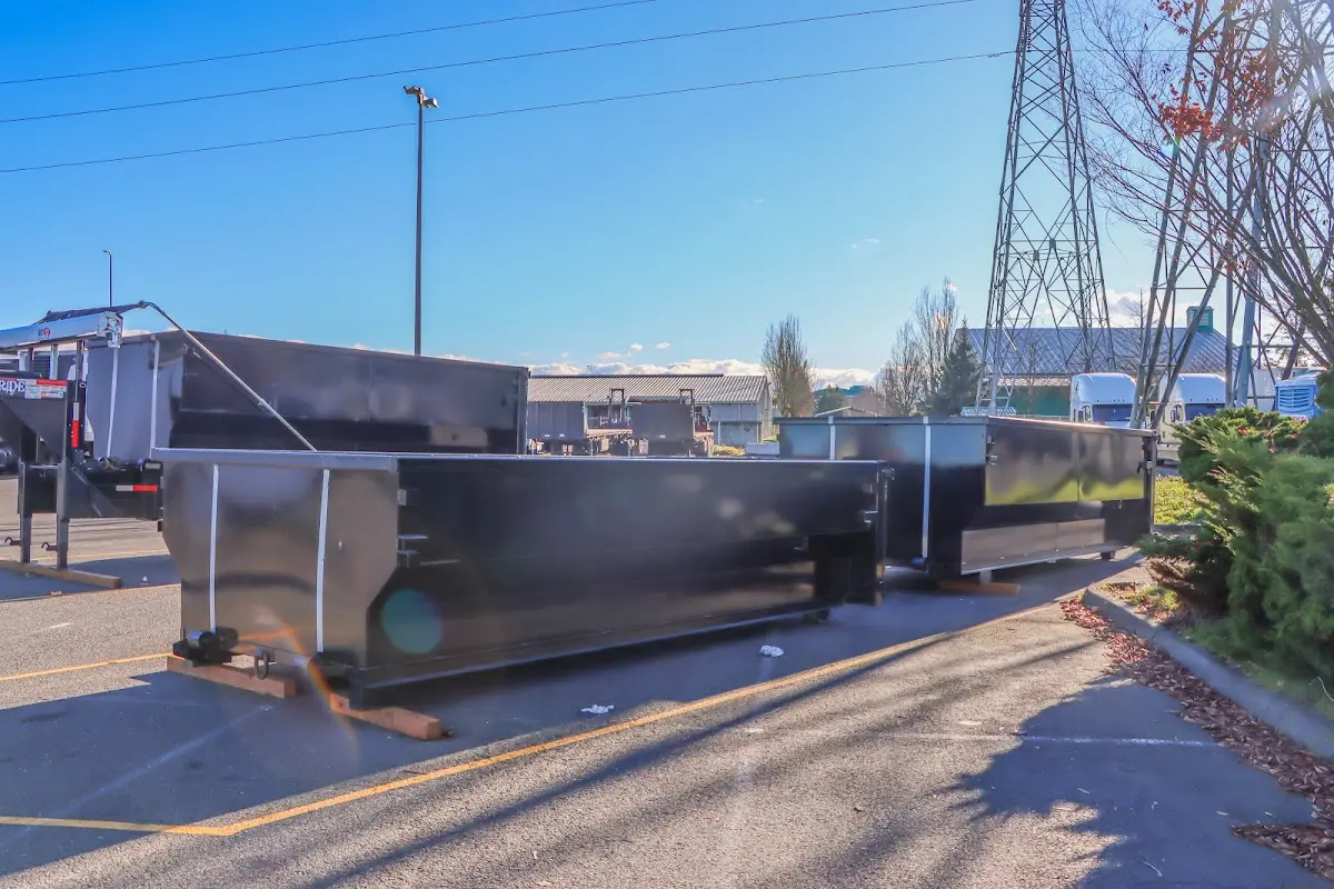 Roll-off dumpster ready for waste disposal at job site for Construction Dumpster Rental in Inverness